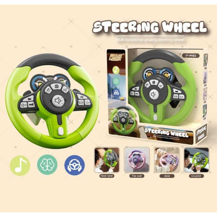 Кермо музичне, звук транспорту, пісні китайською мовою, мелодії, на присосках, ремінець, в кор. /36/