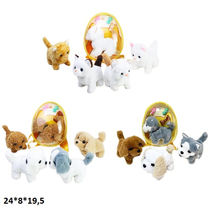 Песик/котик PE882-2/PE882-1/PE882-8 м'як.батар.муз.ходить.3в.в сумці 24*8*19,5 /72/