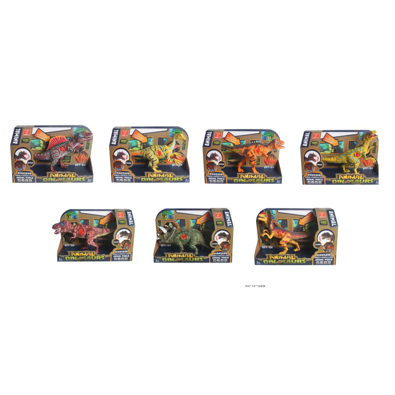 Динозавр батар.7 видів мікс, у кор. 22,5*5,5*8см /60-2/