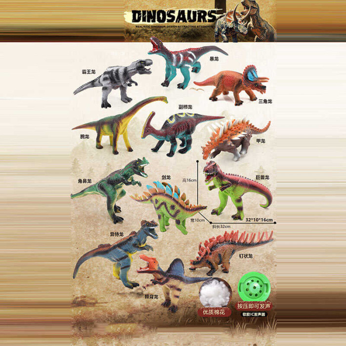 Динозавр звуки, на батарейках, в п/е, МІКС ВИДІВ /220/