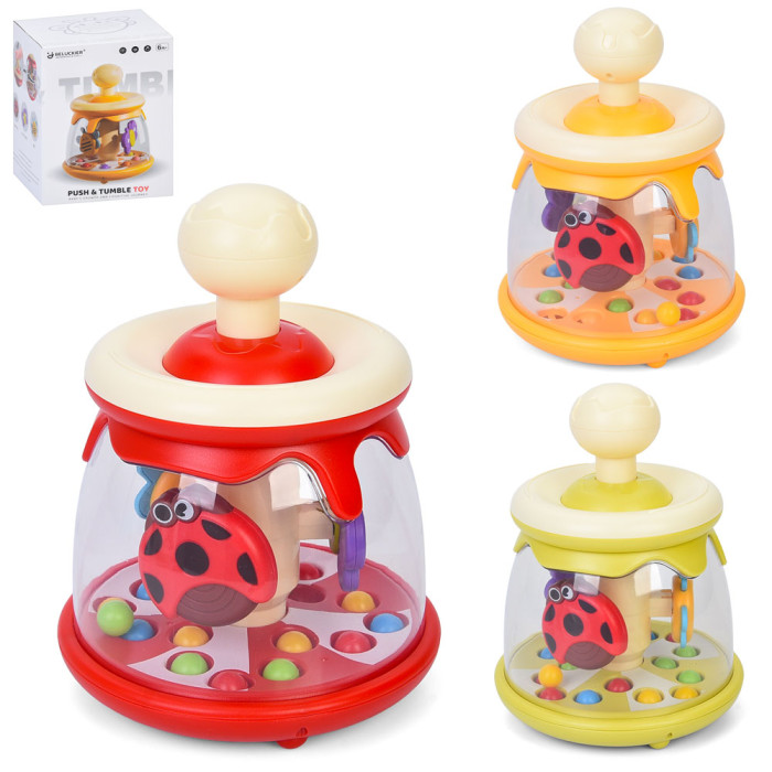 Дзиґа 15-20-15см, заводна, рухливі кульки, 3 кольори, в кор-ці, 15,5-20,5-16см /36/