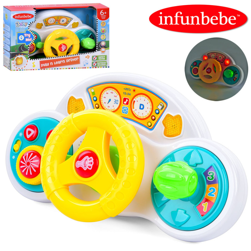 Автотренажер 28-17см, кермо, музика, звук, світло, на бат-ці, в кор-ці, 33-20-9,5см /4/