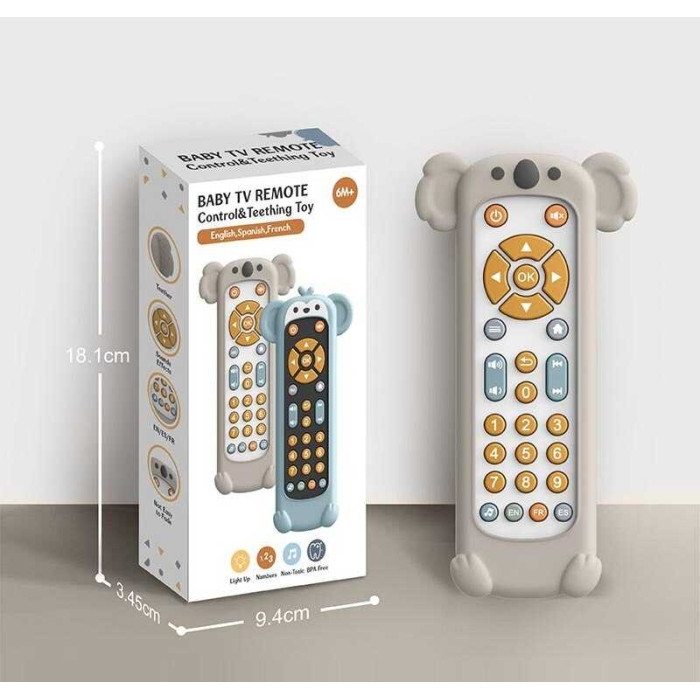 Пульт звуки, мелодії, озвучення цифр англійською, іспанською та французькою мовою, підсвічування, гумовий чохол, в кор. 9,5*3,4*18 см /96/