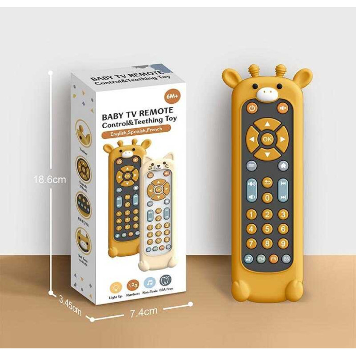 Пульт звуки, мелодії, озвучення цифр англійською, іспанською та французькою мовою, підсвічування, гумовий чохол, в кор. 9,5*3,4*18 см /96/