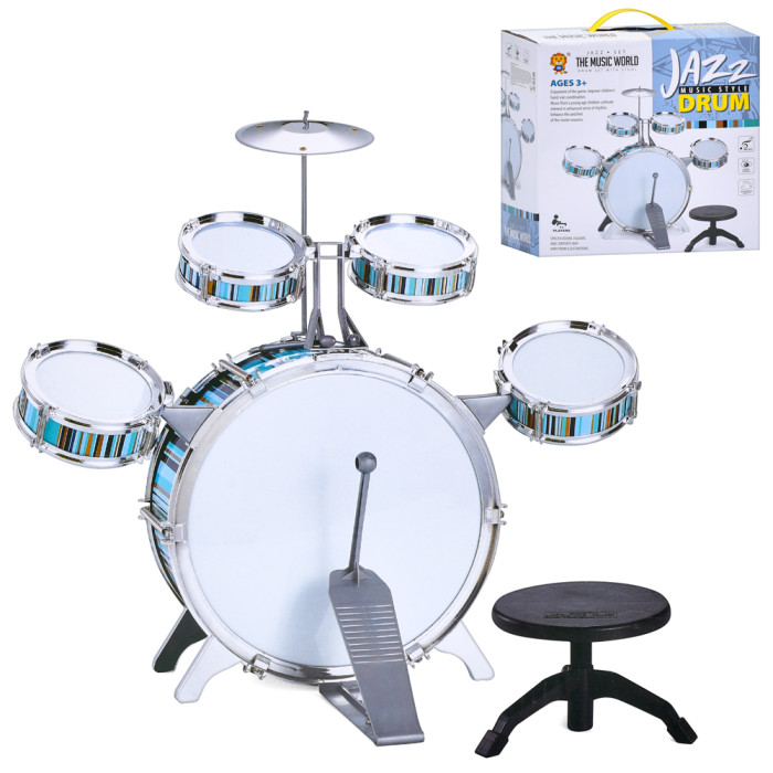 Барабан барабанна установка, 40-41-21см, 5 барабанів, стільчик, в кор-ці, 32,5-32,5-13,5см /24/