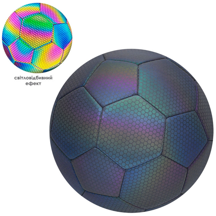 М'яч футбольний  розмір 5, TPU, 3,5мм, 380-400г, світловідбивний, в п/е /30/