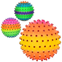 М'яч дитячий 9 дюймів, масажний, веселка, 190-200г, ПВХ, 3 кольори /50/