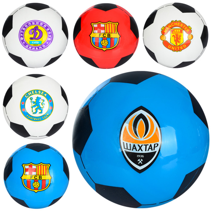 М'яч дитячий 8,5 дюймів, одностікерний, ПВХ, 60-65г, 5 видів (футб.клуб), у п/е /120/