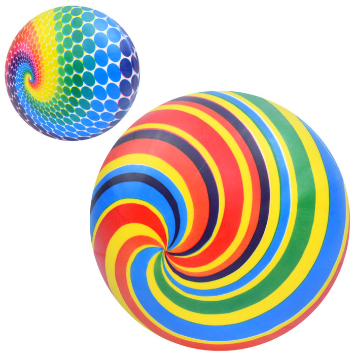 М'яч дитячий 9 дюймів, веселка, 60г, 2види /120/