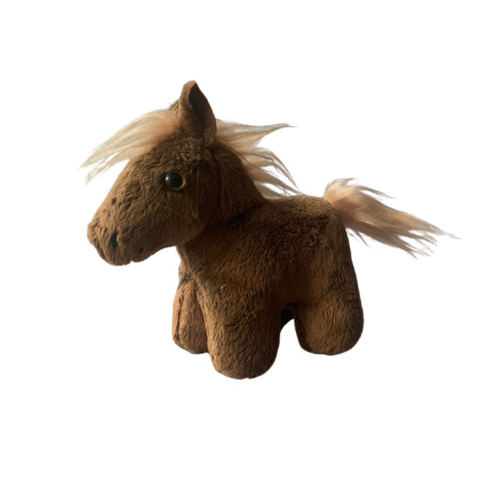 Іграшка м'яконабивна ЛОШАДКА З КАРАБІНОМ КОРІЧНЕВА (14см)