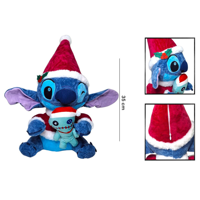 М'яка іграшка новорічний Стіч з лялькою 35см //