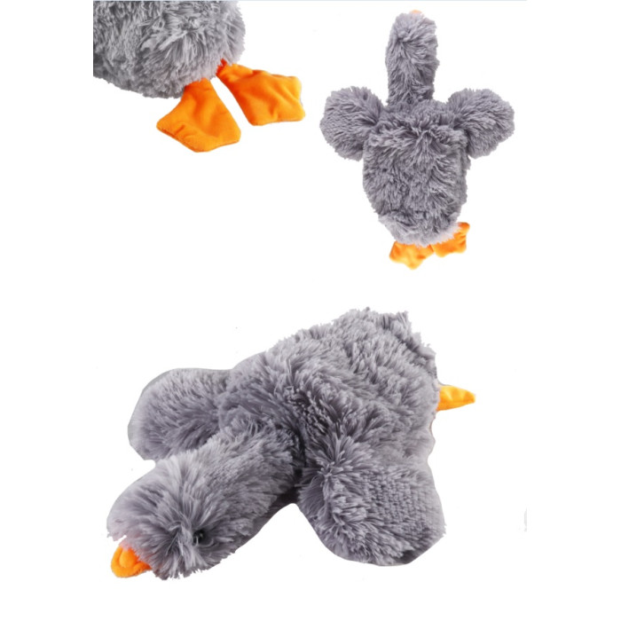 Іграшка м'яконабивна БОЙВИЙ ГУСАК, ШИЯ ЧИ ЛАПИ? СІРИЙ 40 см, травка