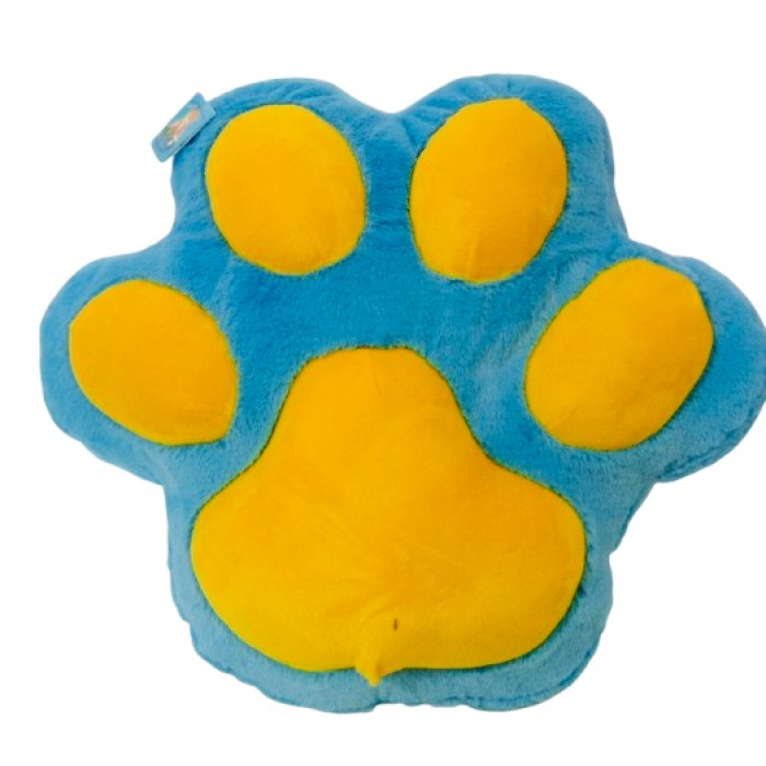 М'яка іграшка Подушка лапка середня блакитно-жовта, 45*47 см