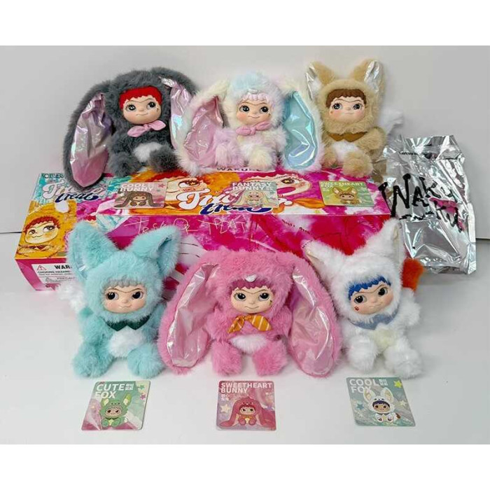 М`яка іграшка, сюрприз, картка, м’яке хутро, гумове личко, в кор. /24/144/6шт в кор.