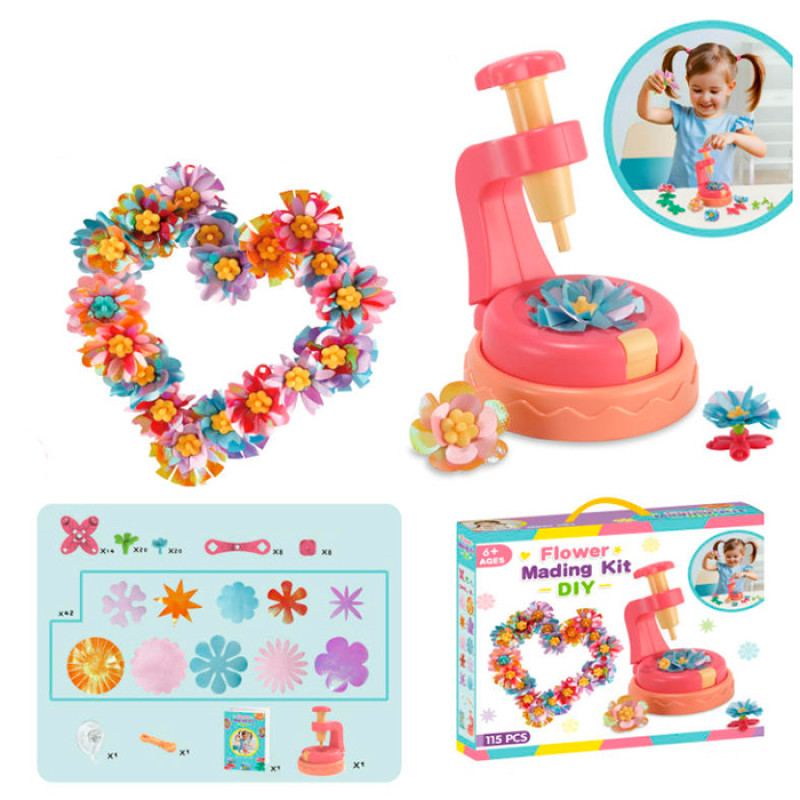 Набір для творчості серце з квітів, апарат для створення квітів, 116 деталей, в кор-ці, 30-26-7см /24/