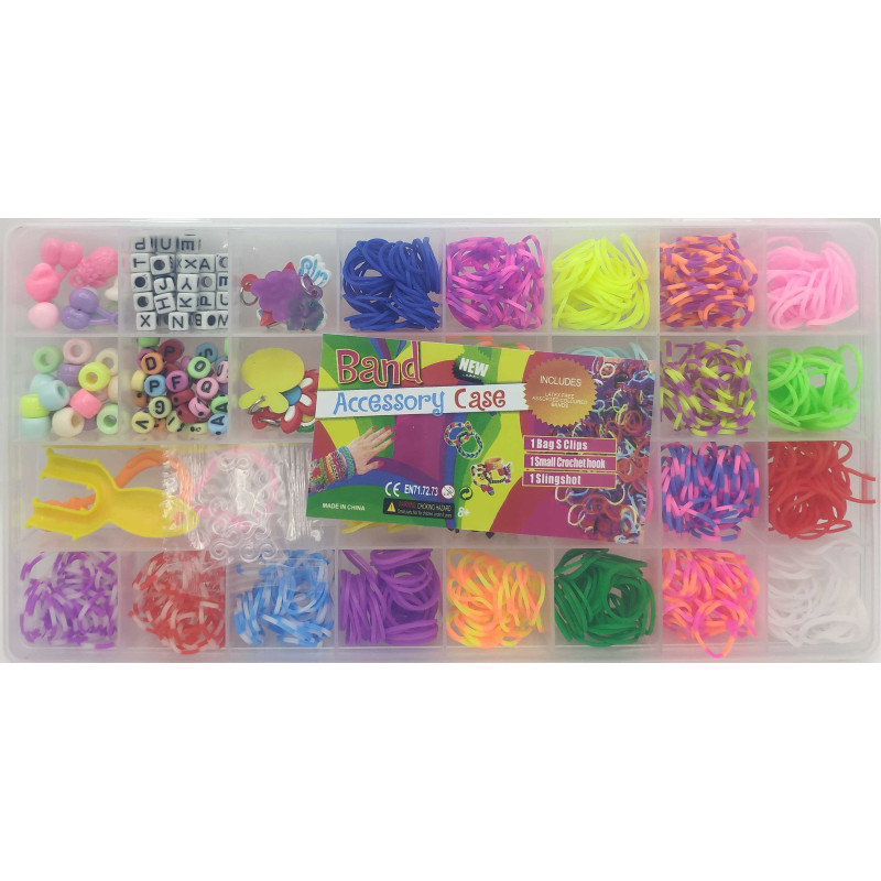 Н-р для плетен.-гумочки 850шт.+намистинки у кор.+інстр-ти,гачки 26,5*13,5*2,5см (1*108)