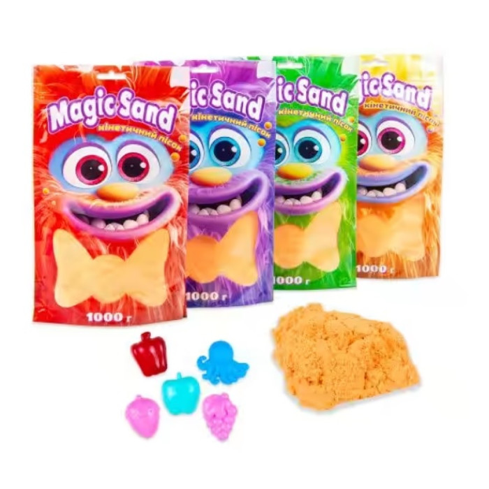 Кінетичний пісок Magic sand в пакеті 39404-7 помаранчевий, 1 кг Стратег /15/