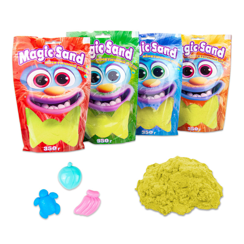 Кінетичний пісок Magic sand в пакеті 39402-5 жовтий, 0,350 кг Стратег /40/