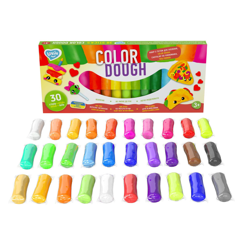 Набір для ліплення з тістом 30 sticks Color Dough TM Lovin ОКТО /20/