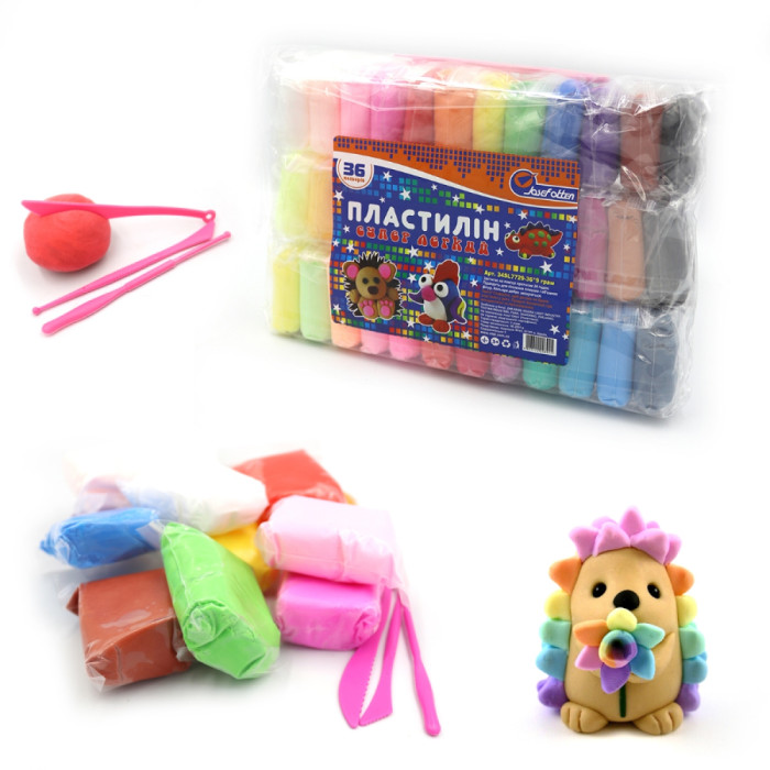 Пластилін супер легкий Josef Otten, 36кол. * 9грам , OPP