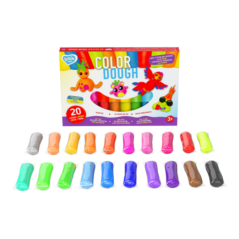 Набір для ліплення з тістом 20 sticks Color Dough TM Lovin ОКТО /23/