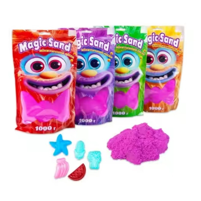 Кінетичний пісок Magic sand в пакеті 39404-4 фіолетовий, 1 кг Стратег /15/