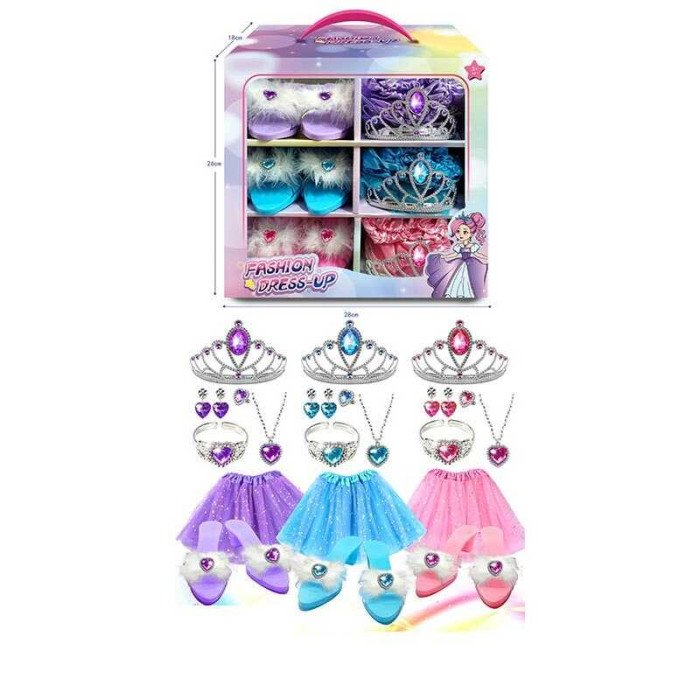 Набір аксесуарів прикраси, 3 спідниці, 3 пари черевиків, в кор. /24-2/