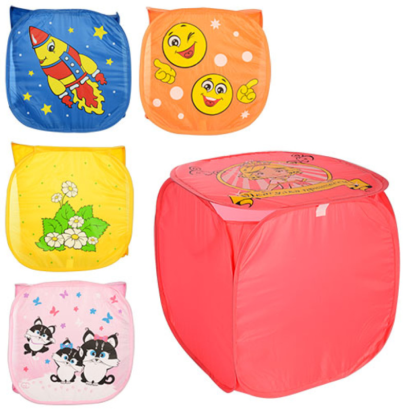 Кошик для іграшок 46-46-42см, з ручками, кришка, 7 видів, кул, 46-46-0,5см /60/