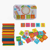 Магнітна гра магнітні картки, цифри, дерев’яні палички, в боксі /200/