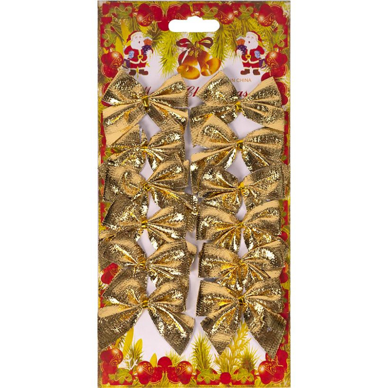 Набір бантиків 12шт золотих 2033 //