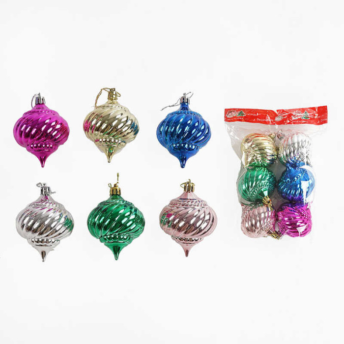 Новорічні прикраси 6 штук, бурульки, висота 8 см, у п/е /120/