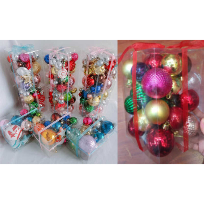 Новорічні прикраси 28 штук, у слюді, МІКС ВИДІВ  /40/