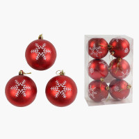 Новорічні прикраси 6 штук, кульки, D = 7,5 см, у слюді  /64/