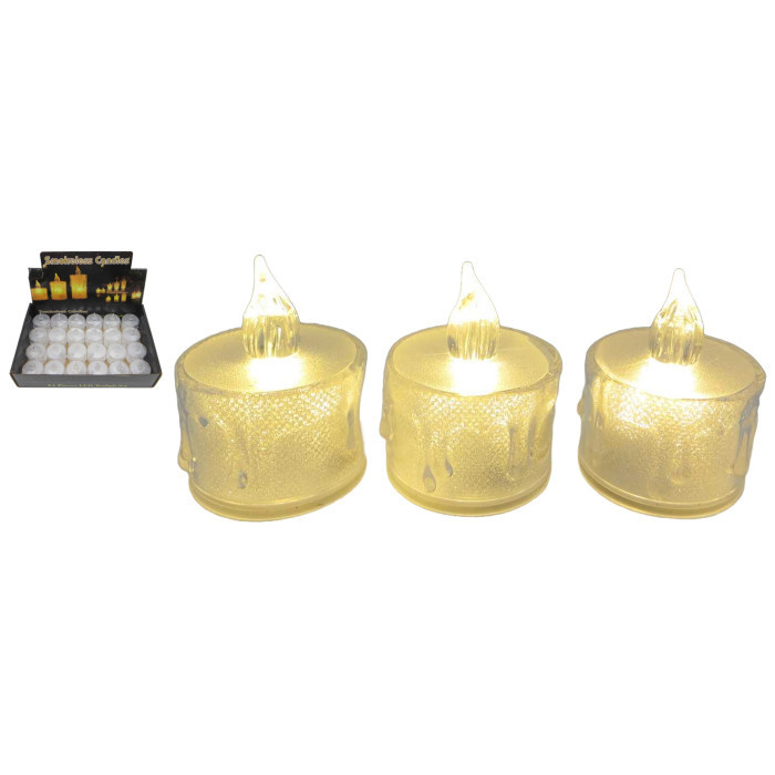 Свічка декор.світлодіодна LED 5см (пластик) в/в(40*24)