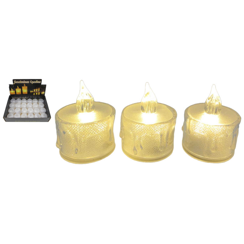 Свічка декор.світлодіодна LED 5см (пластик) в/в(40*24)