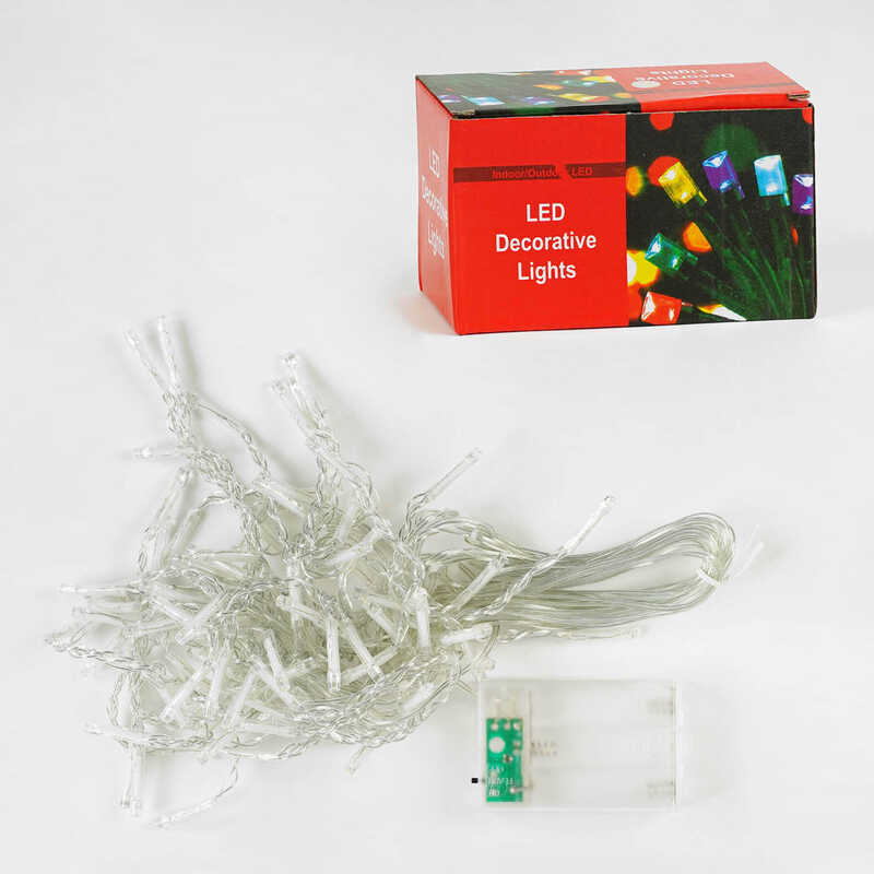 Гірлянда штора, 100 ліхтариків, 3х0,75 м, на батарейках, біле світло, 2 режими, у кор. /100/