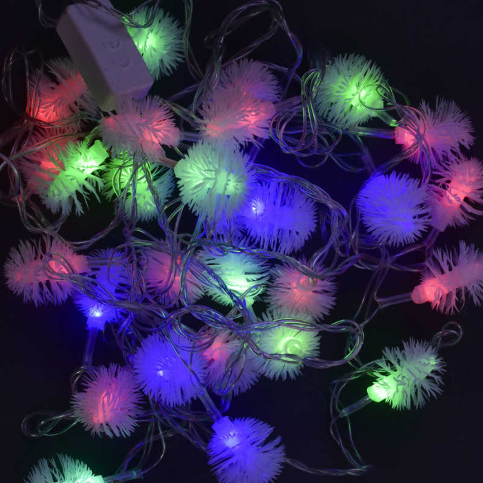 Гірлянда світлодіодна довжина 5 метрів, 28 ламп., від мережі 220 В, кольорова, у п/е /100/