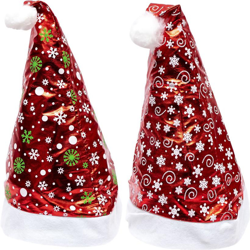 Шапка Діда Мороза зі сніжинками 6241-5 //