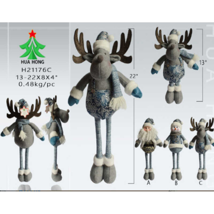 Новорічна декоративна іграшка 3 види, макс. висота 57 см, мін. висота 35 см, в п/е,  МІКС ВИДІВ /36/