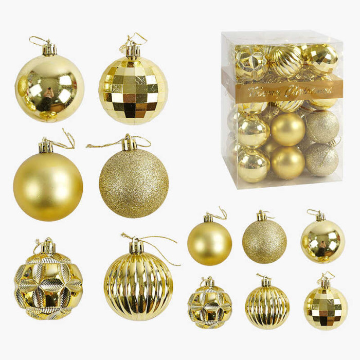 Новорічні прикраси 48 штук, кульки, у слюді  /18/