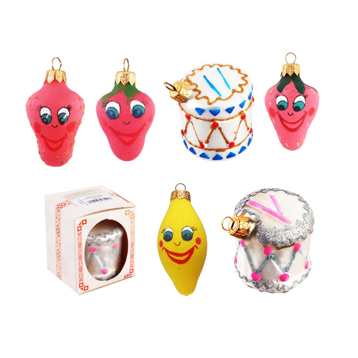 Новорічна  скляна фігурка  8 см 