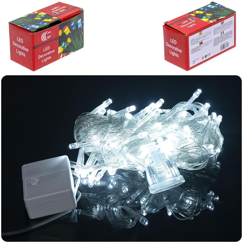 Гірлянда електрична 100(80L) 9M холодний білий LED D-11 Гірлянда електрична 100(80L) 9M холодний білий LED D-11