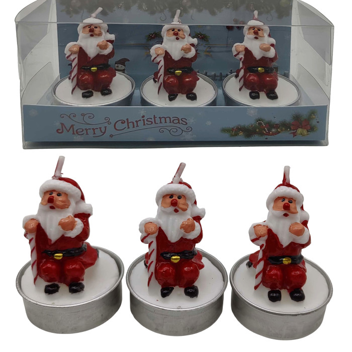 Свічка новорічна фігурна парафінов.-3шт.