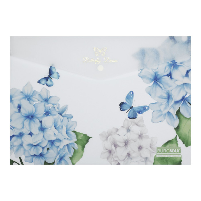 Папка конверт на кнопці ARABESKI, А4, матовий напівпрозорий, пластик, прозорий, ціна за 2 шт. //