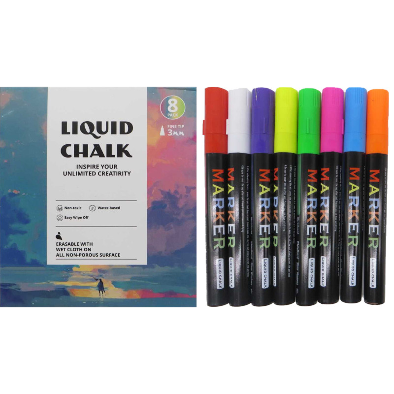 Маркер крейдяний 13,8 см * 3мм 8 кольорів (поштучно)