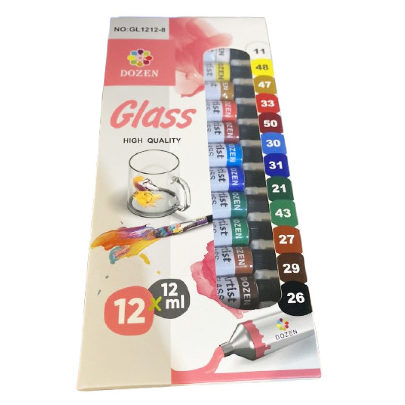 Фарби для скла і кераміки 12мл*12шт.