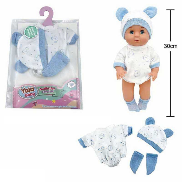 Одяг для пупса комбінезон, шапочка, шкарпетки, для ляльок зростом 30-35 см, у п/е /120/