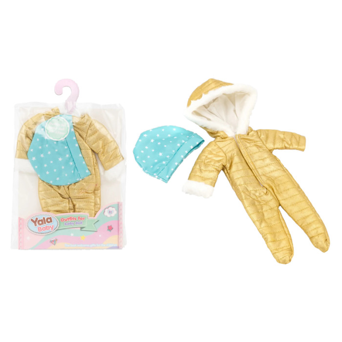 Одяг для ляльок комбінезон з хутром, шапочка, для ляльок зростом 30-35 см, в п/е /120/