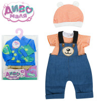 Вбрання для ляльки для ляльки 40-45см, 2 види, у п/е, 21-31-1см /36/