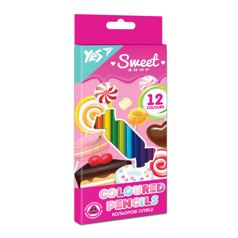 Олівці кольорові YES 12 кол. Sweet Cream